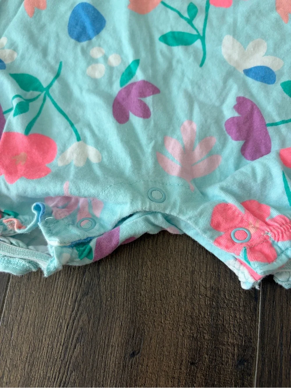 Carter's Pink and Aqua Floral Romper
